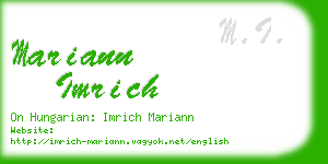 mariann imrich business card